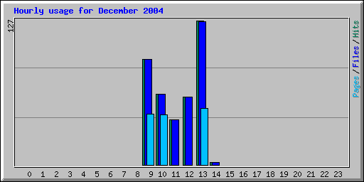 Hourly usage for December 2004