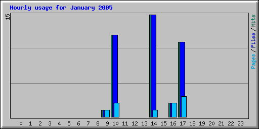 Hourly usage for January 2005